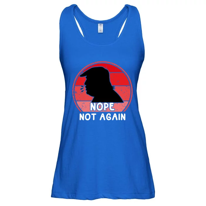 Trump 2024 Nope Not Again Funny Trump Gift Ladies Essential Flowy Tank