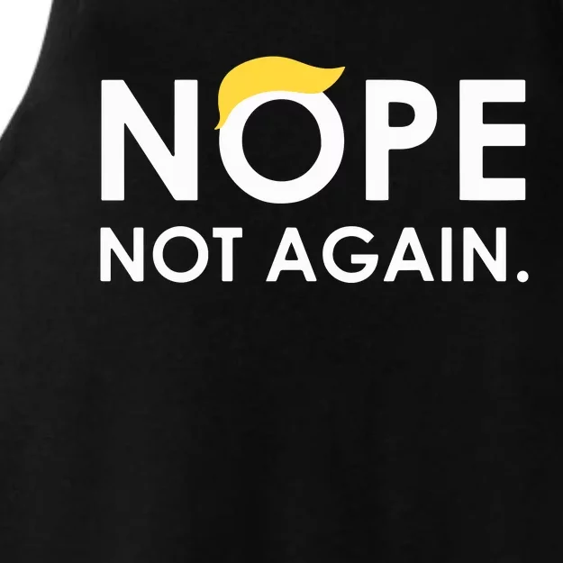 Trump 2024 Nope Not Again Funny Trump Ladies Tri-Blend Wicking Tank