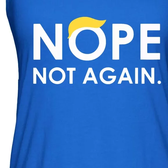 Trump 2024 Nope Not Again Funny Trump Ladies Essential Flowy Tank