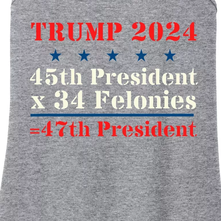 Trump 2024 New Math 45th President X 34 Felonies = 47th Pres Ladies Essential Tank