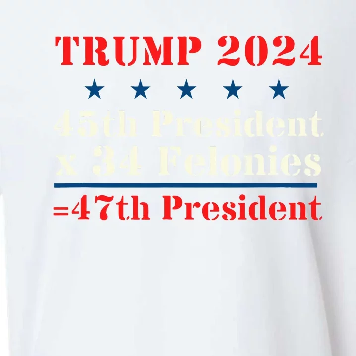 Trump 2024 New Math 45th President X 34 Felonies = 47th Pres Sueded Cloud Jersey T-Shirt