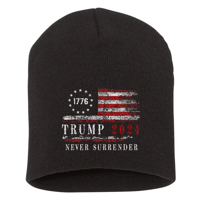 Trump 2024 Never Surrender President Legend Short Acrylic Beanie