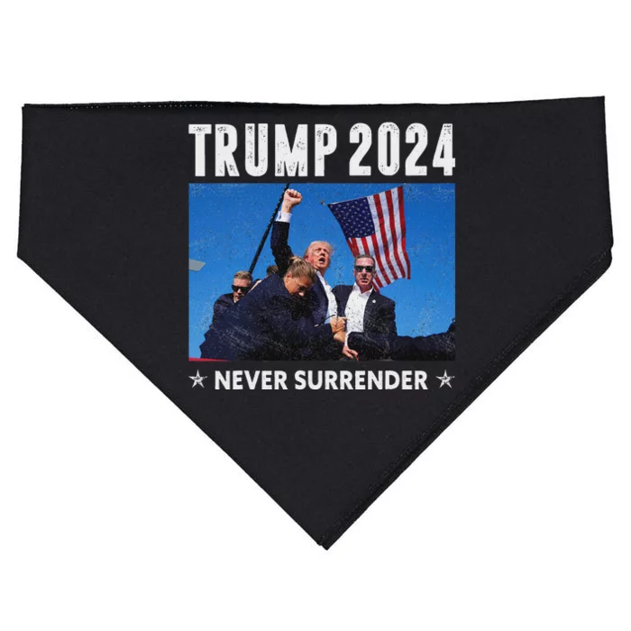 Trump 2024 Never Surrender Assassination Design USA-Made Doggie Bandana