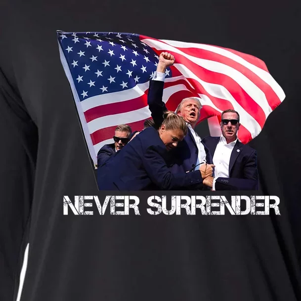 Trump 2024 Never Surrender Cooling Performance Long Sleeve Crew