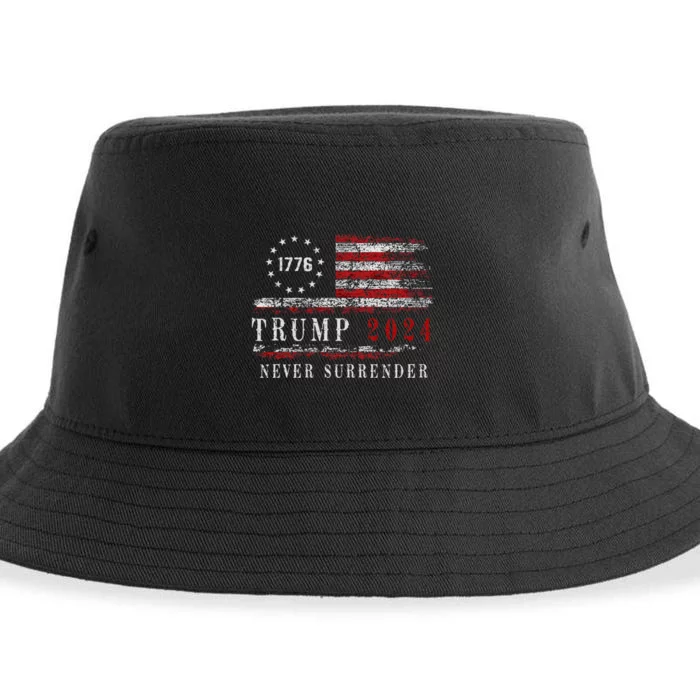 Trump 2024 Never Surrender President Legend Sustainable Bucket Hat