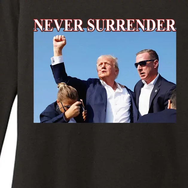 Trump 2024 Never Surrender President Legend Womens CVC Long Sleeve Shirt