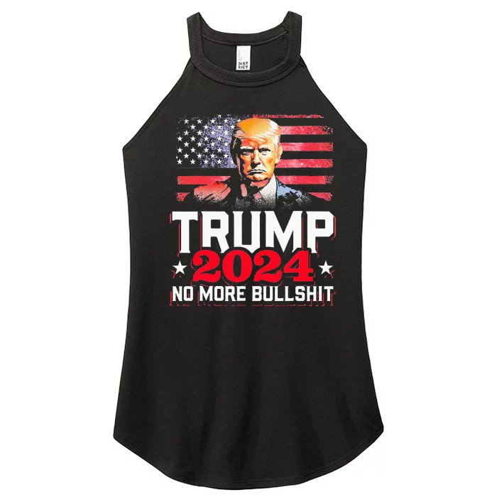 Trump 2024 No More Bull Shit America Flag Women’s Perfect Tri Rocker Tank