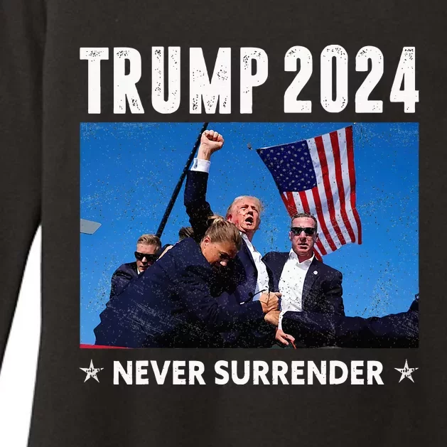 Trump 2024 Never Surrender Trump Assassinated Womens CVC Long Sleeve Shirt