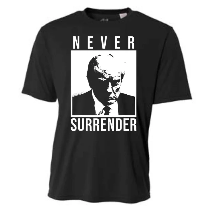 Trump 2024 Never Surrender Pro Trump Trump Mug Shot Cooling Performance Crew T-Shirt