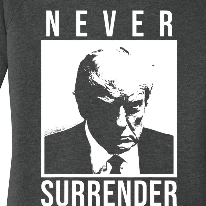 Trump 2024 Never Surrender Pro Trump Trump Mug Shot Women's Perfect Tri Tunic Long Sleeve Shirt