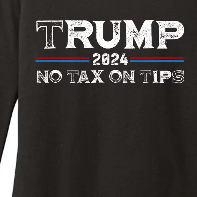 Trump 2024 No Tax On Tips Us Flag Womens CVC Long Sleeve Shirt