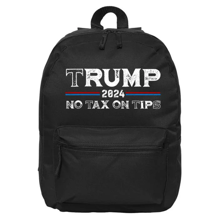 Trump 2024 No Tax On Tips Us Flag 16 in Basic Backpack