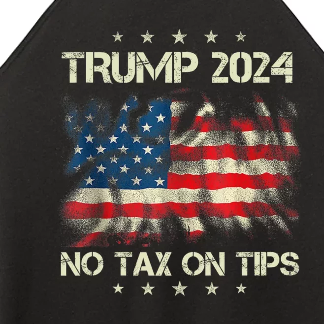 Trump 2024 No Tax On Tips Us Flag Women’s Perfect Tri Rocker Tank