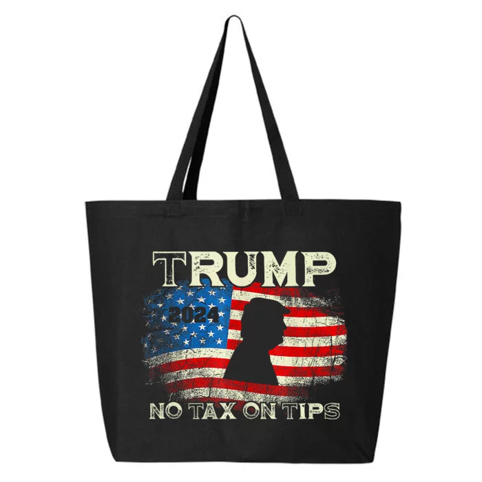 Trump 2024 No Tax On Tips Us Flag 25L Jumbo Tote