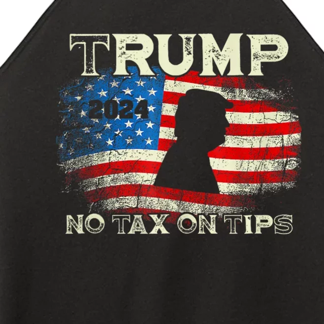 Trump 2024 No Tax On Tips Us Flag Women’s Perfect Tri Rocker Tank