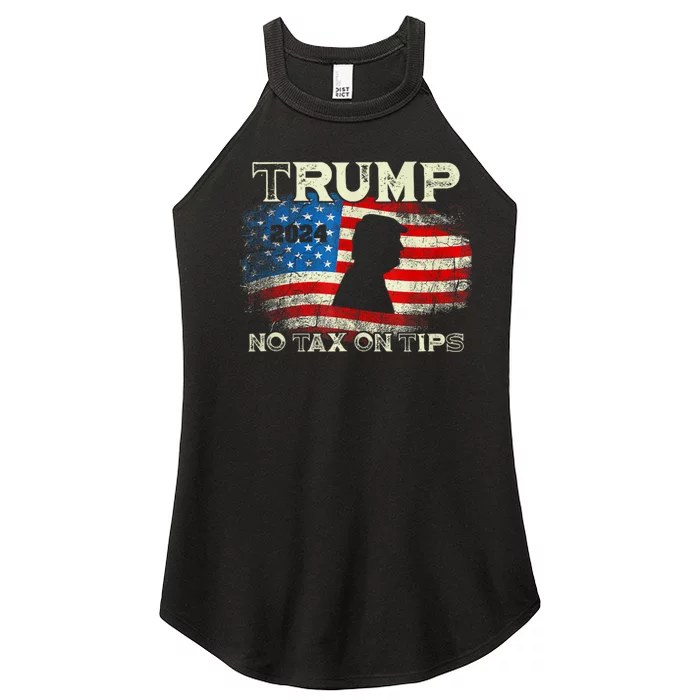 Trump 2024 No Tax On Tips Us Flag Women’s Perfect Tri Rocker Tank