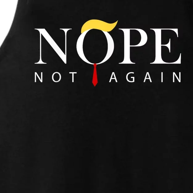 Trump 2024 Nope Not Again Funny Trump Ladies Tri-Blend Wicking Tank