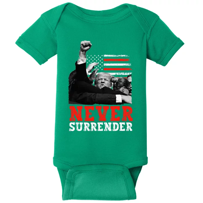 Trump 2024 Never Surrender Trump 2024 Republican Baby Bodysuit