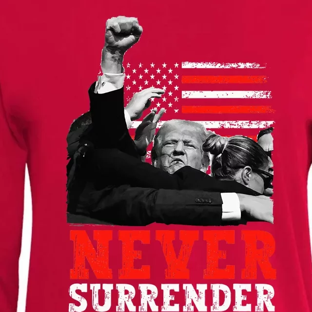 Trump 2024 Never Surrender Trump 2024 Republican Womens Cotton Relaxed Long Sleeve T-Shirt