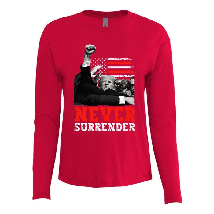 Trump 2024 Never Surrender Trump 2024 Republican Womens Cotton Relaxed Long Sleeve T-Shirt