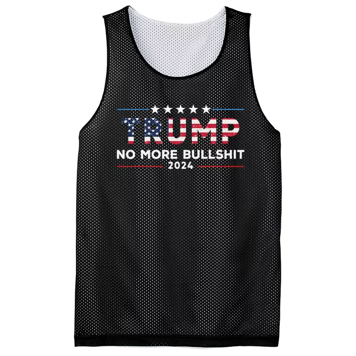 Trump 2024 No More Bullshit Political Mesh Reversible Basketball Jersey Tank