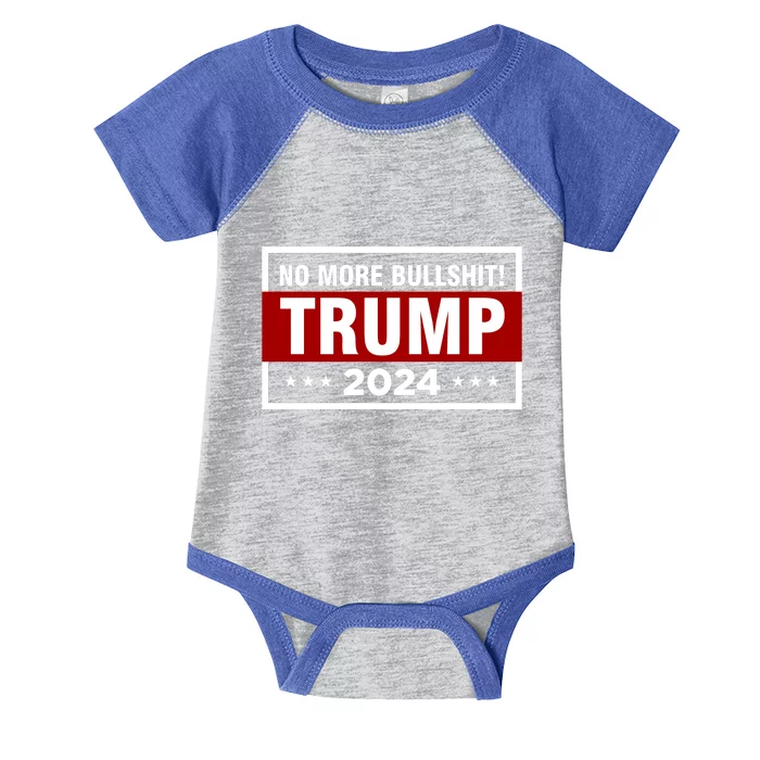 Trump 2024 No More BS Save America USA Vote Infant Baby Jersey Bodysuit