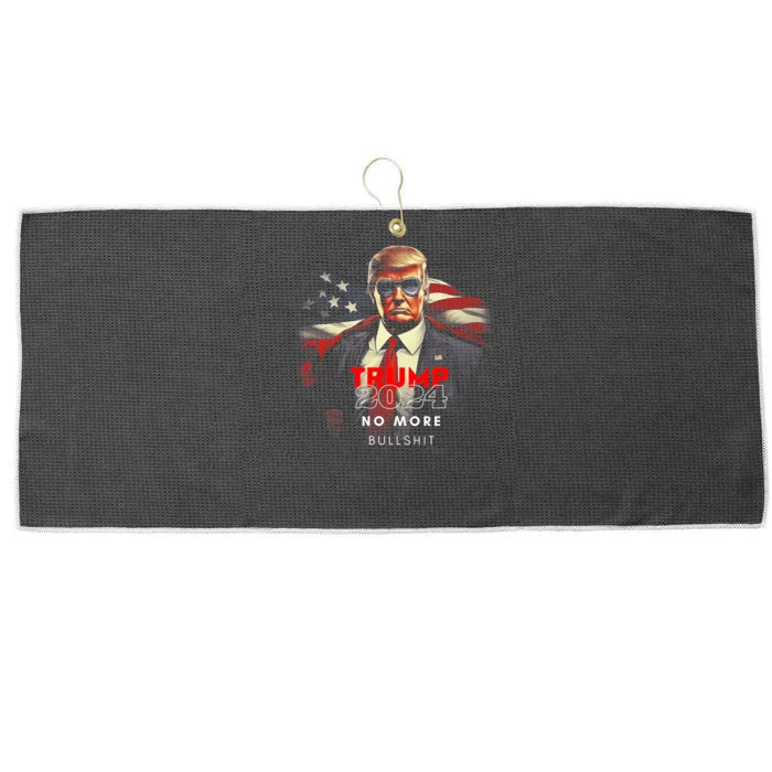 Trump 2024 No More Bullshit American Flag Large Microfiber Waffle Golf Towel