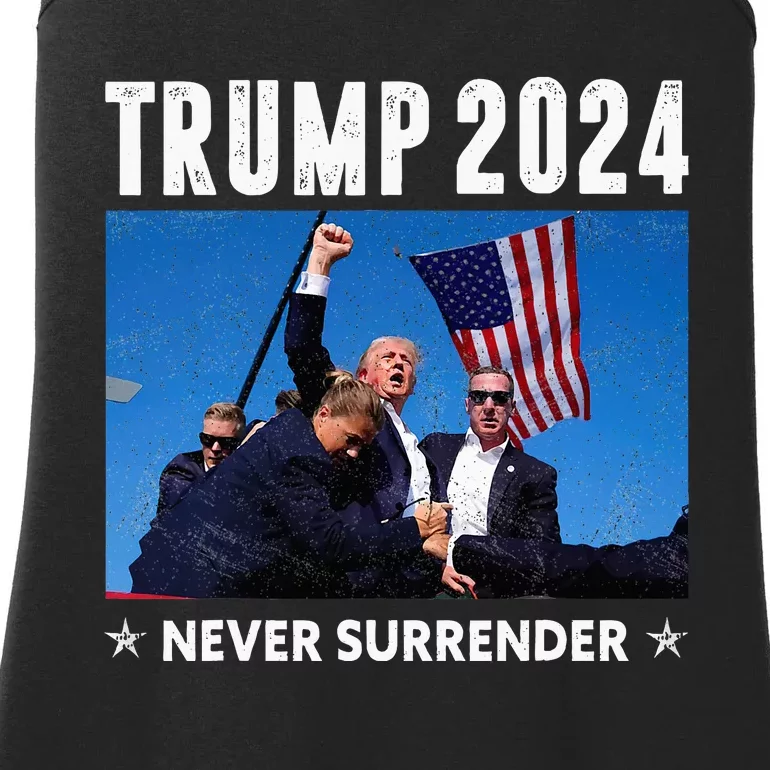 Trump 2024 Never Surrender Trump Assassinated Ladies Essential Tank