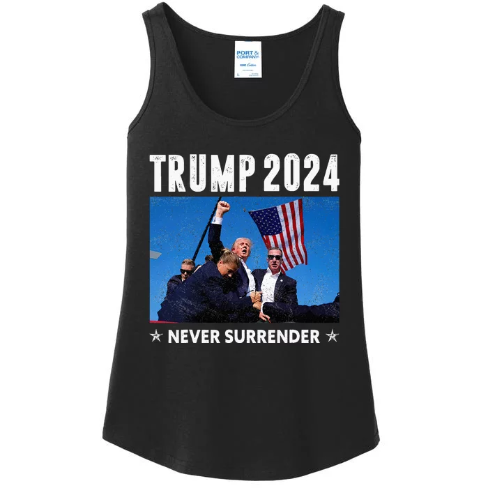 Trump 2024 Never Surrender Trump Assassinated Ladies Essential Tank