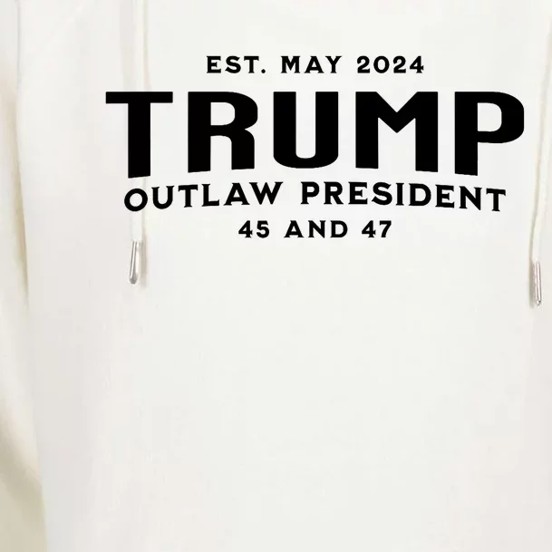 Trump 2024 Outlaw President Womens Funnel Neck Pullover Hood