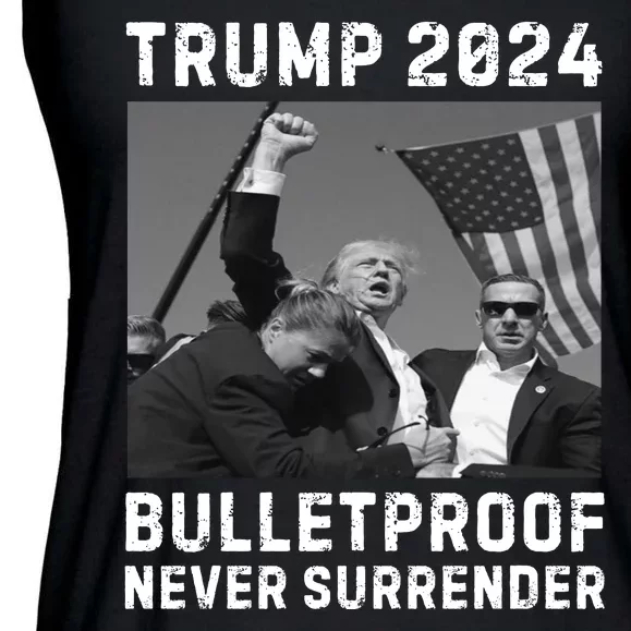 Trump 2024 Our President Our Fighter Ladies Essential Flowy Tank