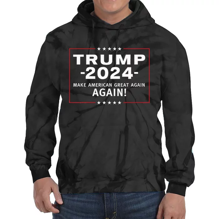 Trump 2024 Patriotic America Independence Day Tie Dye Hoodie