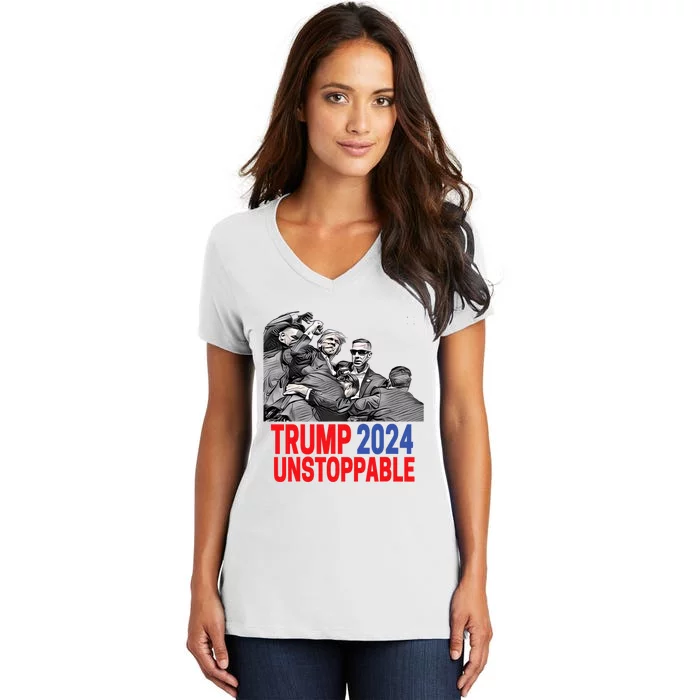 Trump 2024 Pennsylvania Voters Usa Elections Women's V-Neck T-Shirt