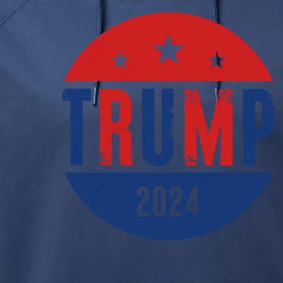 Trump 2024 Presidential Election Logo Performance Fleece Hoodie