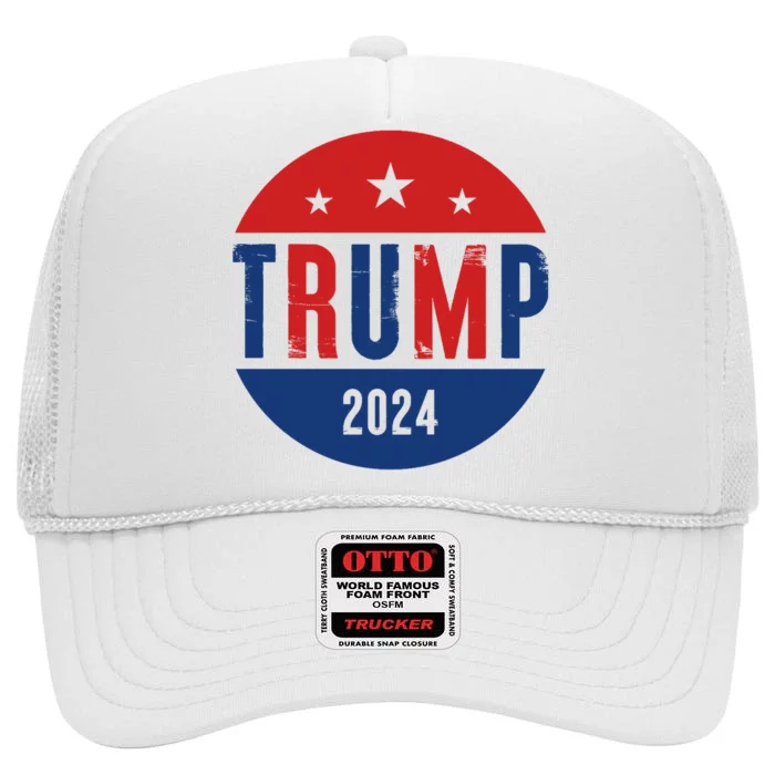 Trump 2024 Presidential Election Logo High Crown Mesh Trucker Hat