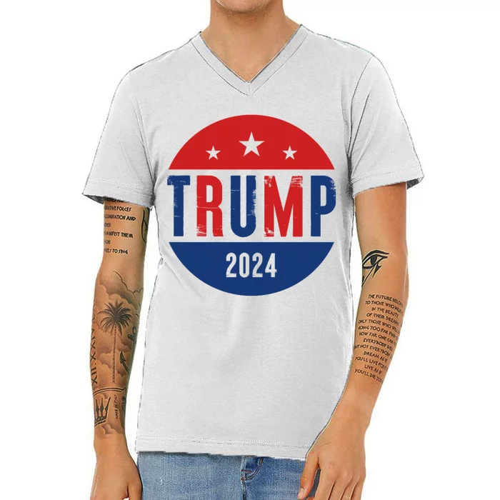 Trump 2024 Presidential Election Logo V-Neck T-Shirt