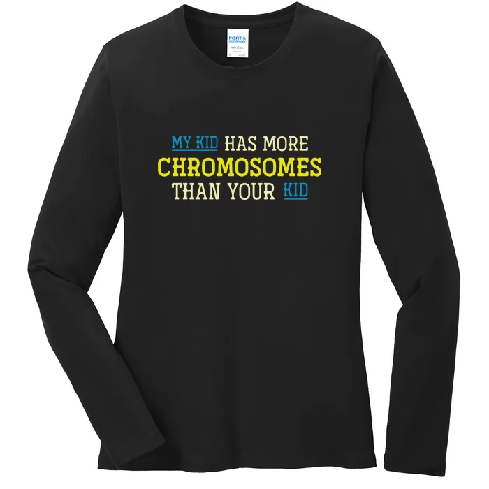 Trisomy 21 Parents Down Syndrome Awareness Gift Ladies Long Sleeve Shirt