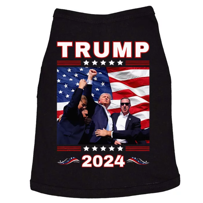 Trump 2024 Pennsylvania Rally Fist Raised American Flag Doggie Tank