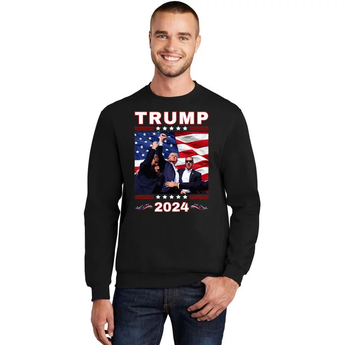 Trump 2024 Pennsylvania Rally Fist Raised American Flag Sweatshirt