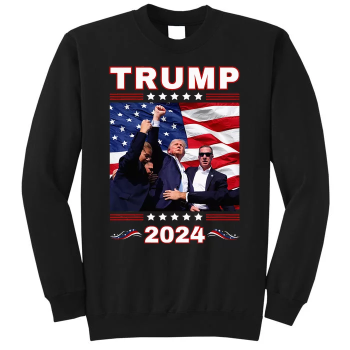 Trump 2024 Pennsylvania Rally Fist Raised American Flag Sweatshirt