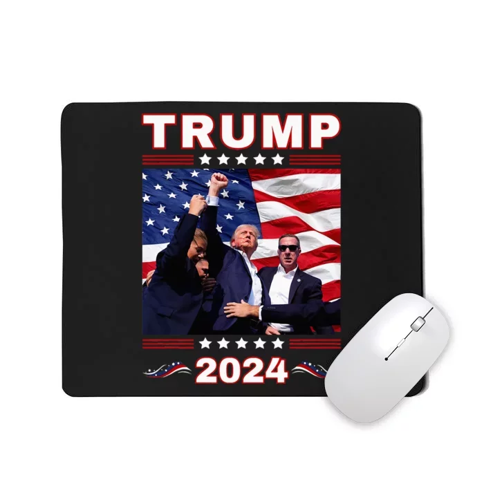 Trump 2024 Pennsylvania Rally Fist Raised American Flag Mousepad