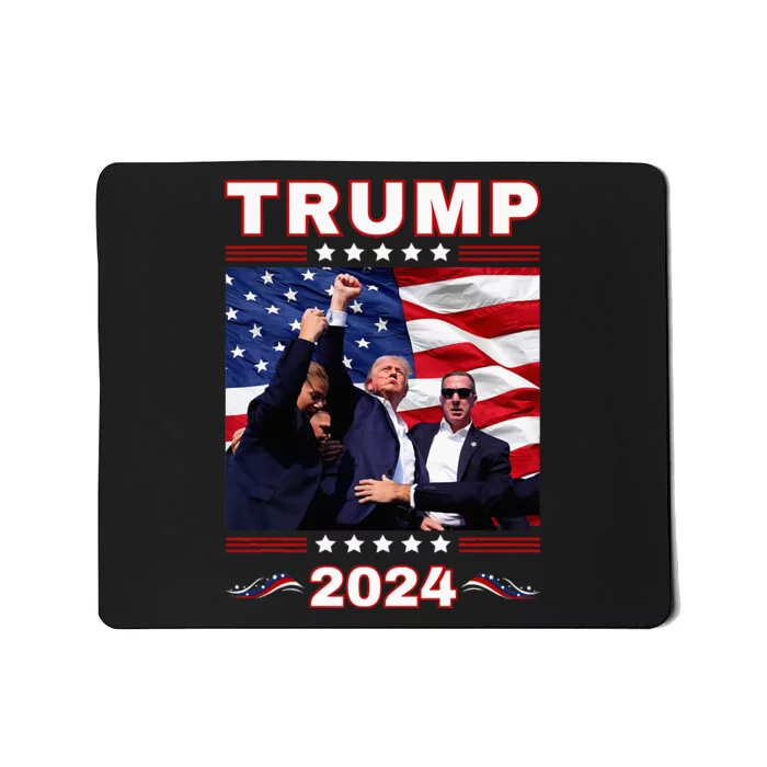 Trump 2024 Pennsylvania Rally Fist Raised American Flag Mousepad