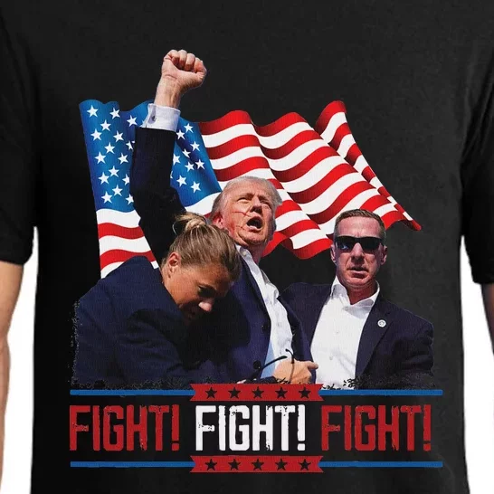 Trump 2024 President Fight Bloodied Fist Pumping Of Legend Pajama Set