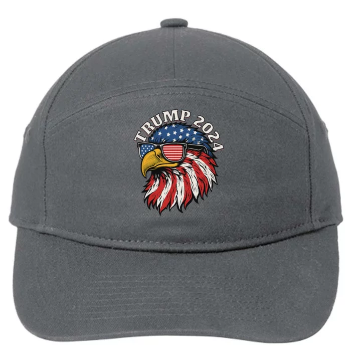 Trump 2024 Patriotic Eagle Sunglasses July 4th 7-Panel Snapback Hat