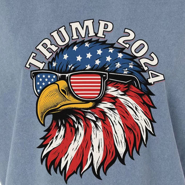 Trump 2024 Patriotic Eagle Sunglasses July 4th Garment-Dyed Women's Muscle Tee