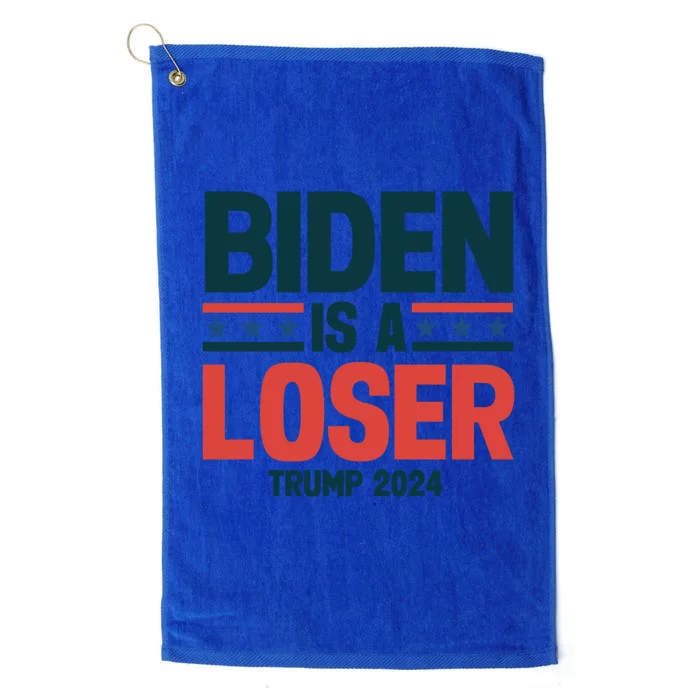 Trump 2024 President Usa Vote Election Biden Is A Loser Gift Platinum Collection Golf Towel