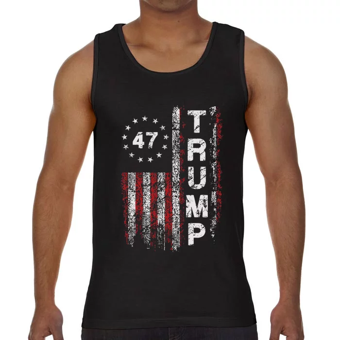 Trump 2024 Pro 47th President Us Flag Comfort Colors® Tank Top