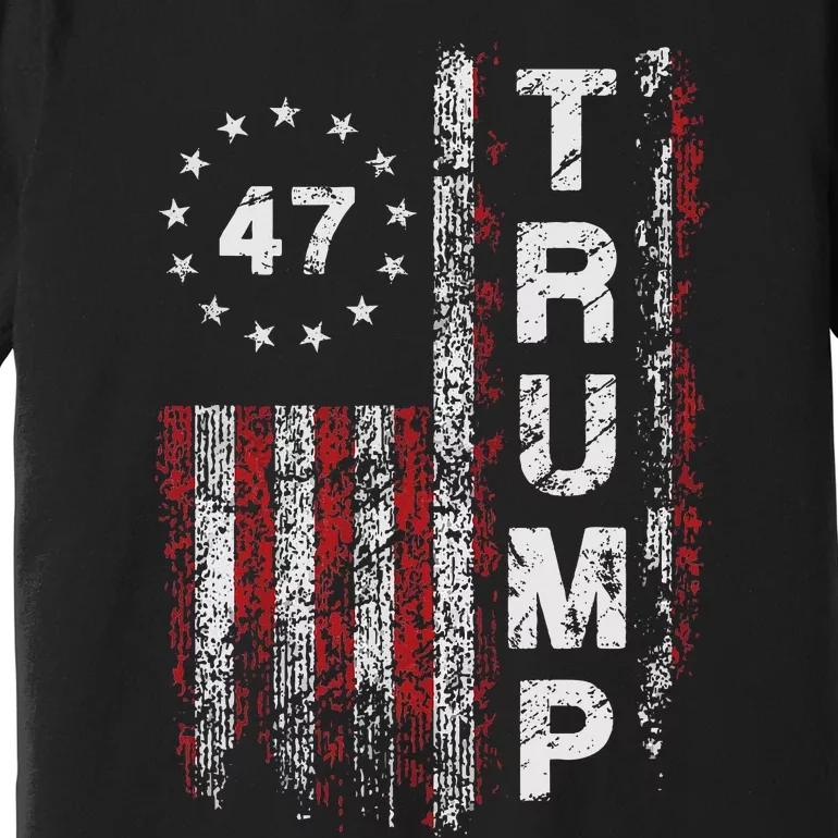 Trump 2024 Pro 47th President Us Flag Premium T-Shirt