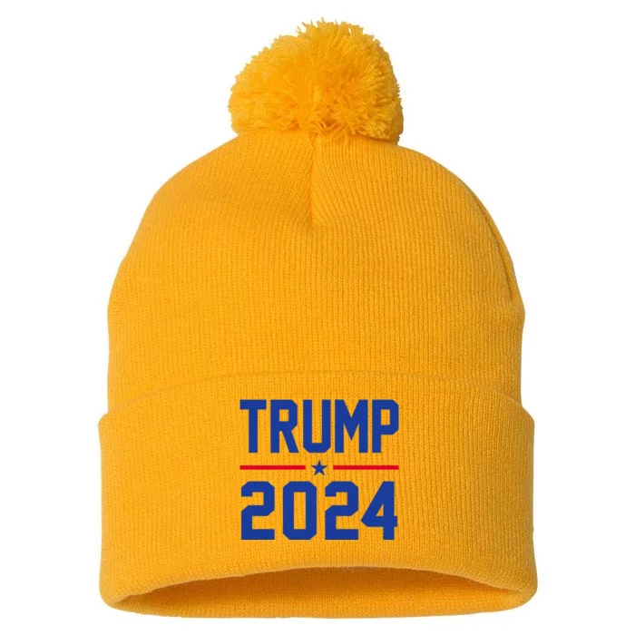 Trump 2024 Political Republican Pom Pom 12in Knit Beanie