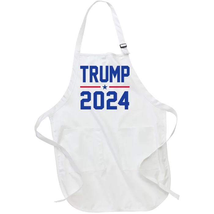 Trump 2024 Political Republican Full-Length Apron With Pocket